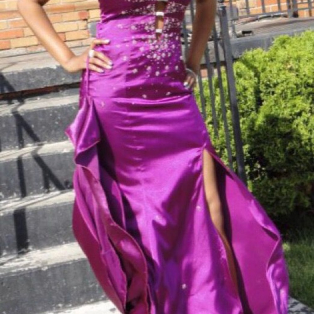 Purple Sequin Prom Dress